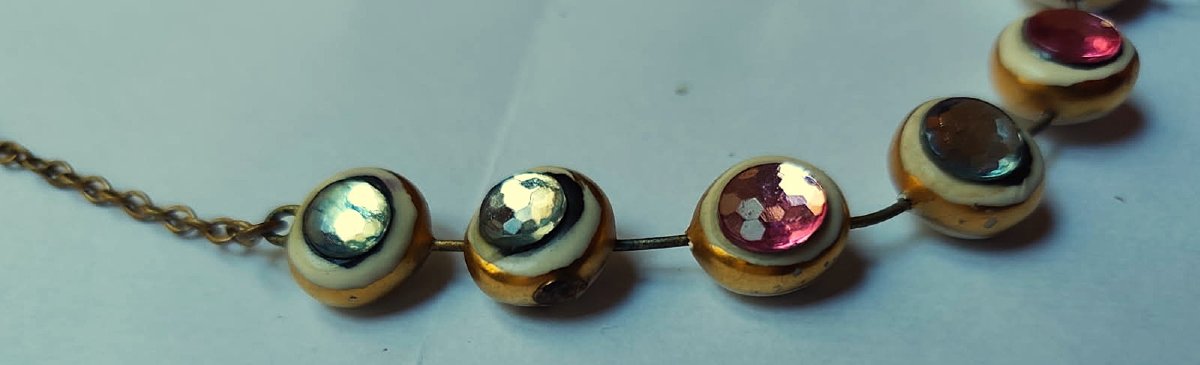 Denise Gatard (1908-1991) Collier en céramique et verre c.1955/1960. Jouve Vautrin, Ricci, Blin-photo-3
