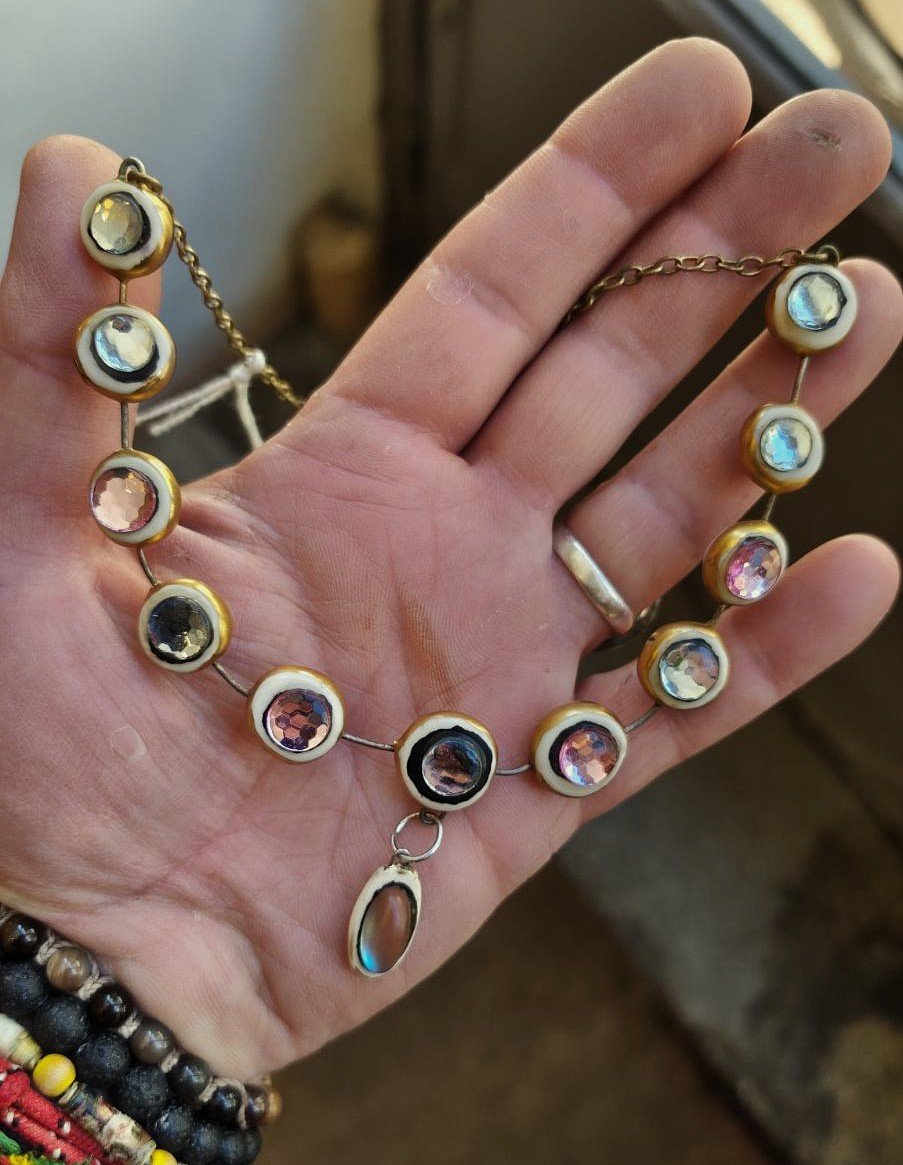 Denise Gatard (1908-1991) Collier en céramique et verre c.1955/1960. Jouve Vautrin, Ricci, Blin-photo-7