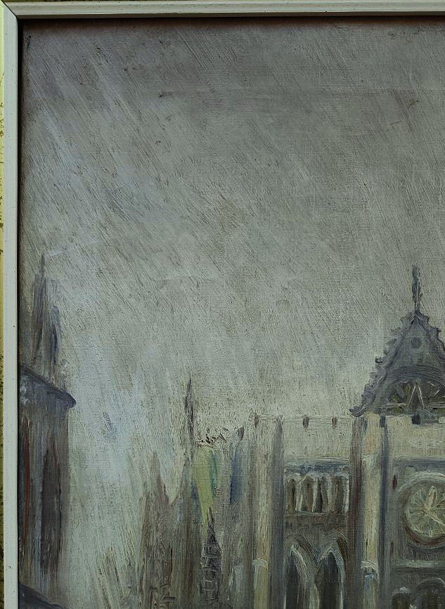 Elie Lascaux (1888-1969) La basilique de Saint-Denis ~1922. Naïf, Limoges, Kahnweiler, Leiris-photo-3