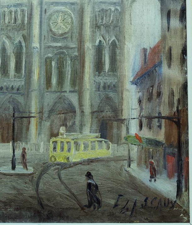Elie Lascaux (1888-1969) La basilique de Saint-Denis ~1922. Naïf, Limoges, Kahnweiler, Leiris-photo-4