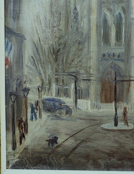 Elie Lascaux (1888-1969) La basilique de Saint-Denis ~1922. Naïf, Limoges, Kahnweiler, Leiris-photo-1