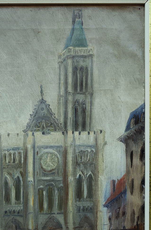 Elie Lascaux (1888-1969) La basilique de Saint-Denis ~1922. Naïf, Limoges, Kahnweiler, Leiris-photo-2
