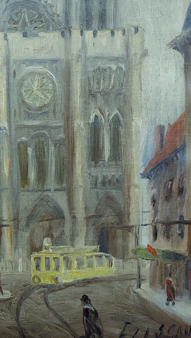 Elie Lascaux (1888-1969) La basilique de Saint-Denis ~1922. Naïf, Limoges, Kahnweiler, Leiris-photo-3