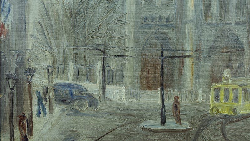 Elie Lascaux (1888-1969) La basilique de Saint-Denis ~1922. Naïf, Limoges, Kahnweiler, Leiris-photo-5