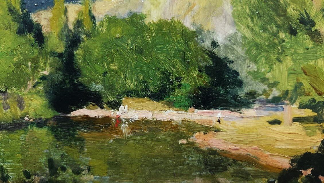 Charles Jaffeux (1902-1941) Baignade vers Champeaux Auvergne. Ecole de Murols Charreton Pérouse-photo-4