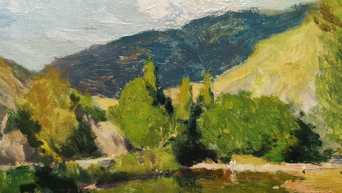 Charles Jaffeux (1902-1941) Baignade vers Champeaux Auvergne. Ecole de Murols Charreton Pérouse-photo-5