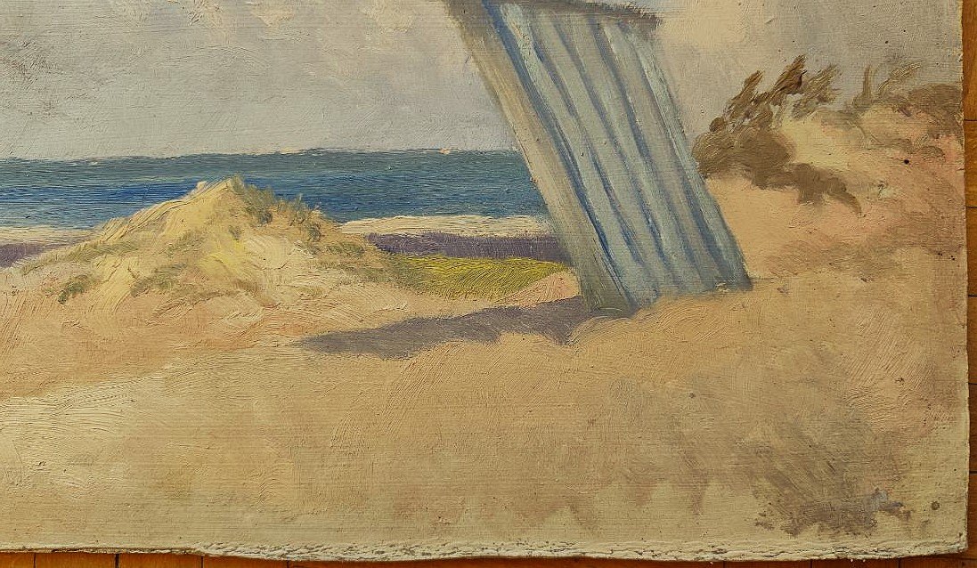 2 vues de l'île d'Oléron plage de Saint-Denis en 1936 signée à déchiffrer. Chevalier, Lessieux-photo-2