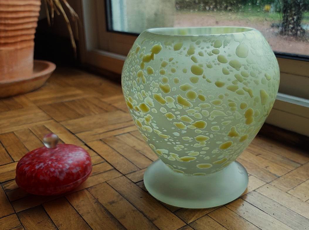 Georges Dumoulin (1882-1959) important vase en verre ~1930 + Val Saint Lambert. Marinot, Thuret