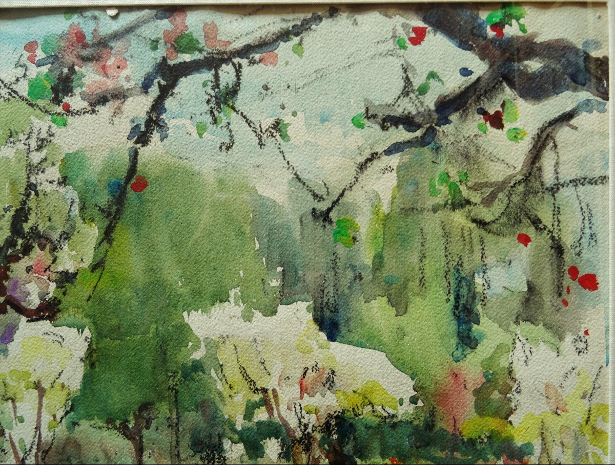 Louis Agricole Montagné (1879-1960) "Cueillette vers Caderousse, Vaucluse" Avignon, Ecole Provençale, Chabaud, Firmin, Lesbros....-photo-1