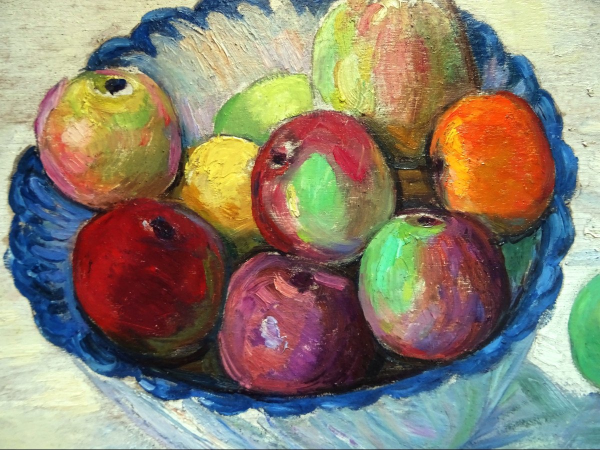 Léon Detroy (1859-1955) "Nature morte aux pommes c. 1935" Ecole de Crozant, Guillaumin, Creuse, Manguin, Valtat...-photo-3