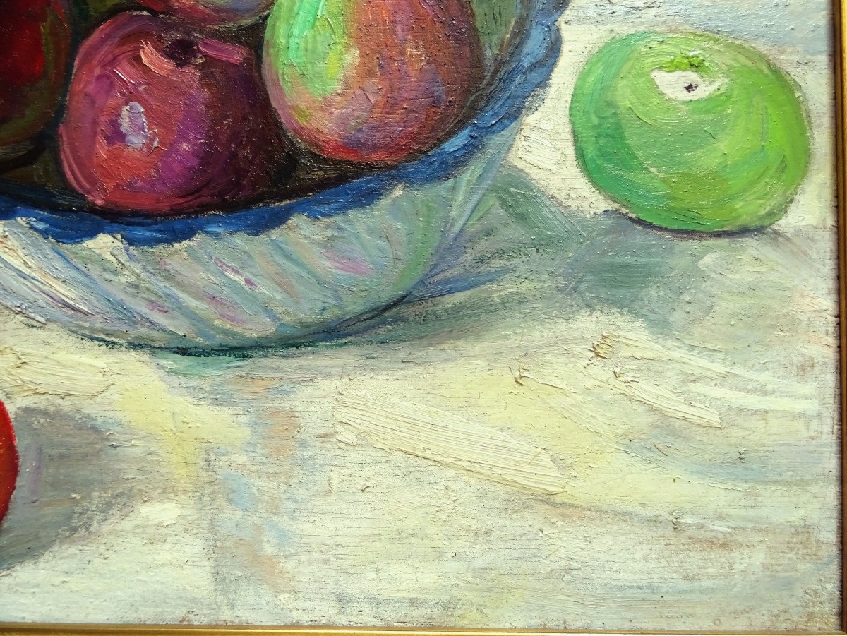 Léon Detroy (1859-1955) "Nature morte aux pommes c. 1935" Ecole de Crozant, Guillaumin, Creuse, Manguin, Valtat...-photo-2