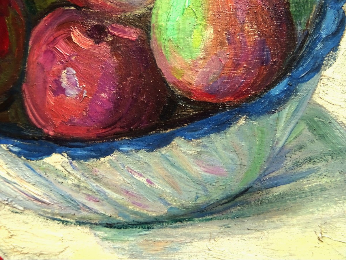 Léon Detroy (1859-1955) "Nature morte aux pommes c. 1935" Ecole de Crozant, Guillaumin, Creuse, Manguin, Valtat...-photo-5