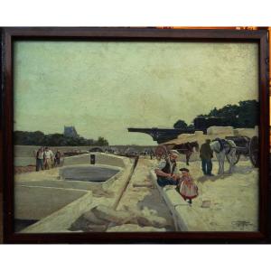 Jacques Marie Camoreyt (1871-1963) "paris, Le Quai d'Orsay Animé, C. 1890" Marine, Bordeaux,