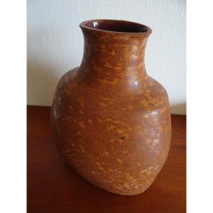 Claire Debril (1927-2021) Flat Sandstone Vase. Buthud-garçon, La Borne, Deblander, Mohy, Jouve.