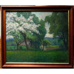 Jean Teilliet (1870-1931) "orchard, Saint-junien" Post-impressionist Limousin, Crozant, Bichet