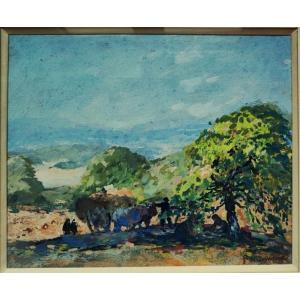 Fernand Maillaud (1863-1948) Retour des foins en Creuse. Ecole de Crozant, Berry, Châteauroux