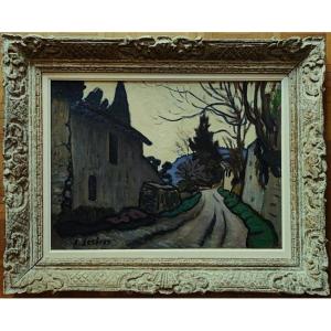 Alfred Lesbros (1873-1940) Village en Provence, Avignon. Fauve, Chabaud, groupe de Treize Flour