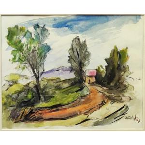 Anders Osterlind (1887-1960) Paysage 1953. Ecole de Crozant, Provence, Gargilesse, Vlaminck...