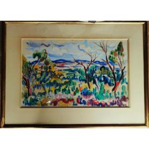 Louis Neillot (1898-1973) " Paysage 1951, Allier" Fauve, Auvergne, Vichy, Valtat, Detroy Creuse