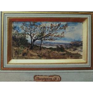 Henri Joseph Harpignies (1819-1916) Petit paysage. Hérisson, Creuse, Auvergne, Corot, Rome, 19è