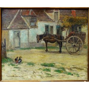 Fernand Maillaud (1863-1948) Débit de tabac à Issoudun 1902. Ecole de Crozant, Rollinat, Cheval