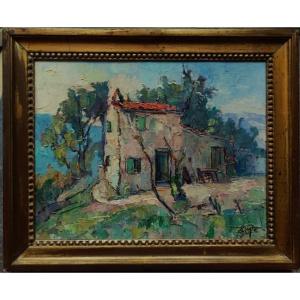 Pierre Paillassoux dit PIP (1889-1976) La maison de l'éxilé, Var. Ecole de Murols, Charreton...