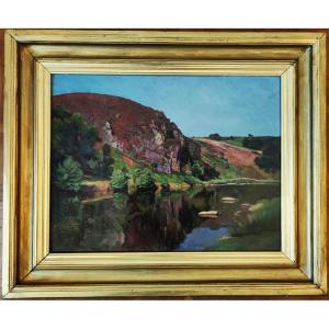 Ernest Hareux (1847-1909) La roche de l'écho à Crosant ~1900. Creuse, Grenoble, Detroy, Alluaud