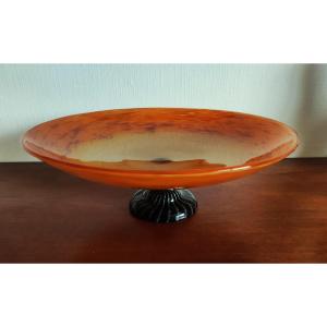 Charles Schneider (1881-1953) Large Art Deco Glass Bowl, 1925/1930. French Glass, Daum. 