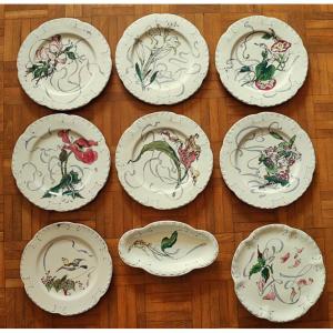 Félix Bracquemond (1833-1914) Service Fleurs Et Rubans 1879 Creil And Montereau Haviland Chaplet