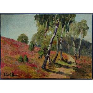 Paul Rue (1866-1954) Bouleaux et bruyères, Berry, Creuse. Ecole de Crozant, Châteauroux Coutant