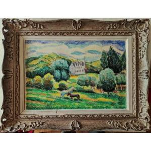 Pierre De Belay (1890-1947) Château de Pipriac, Bretagne 1942. Quimper, Brest, Jacob treilliste