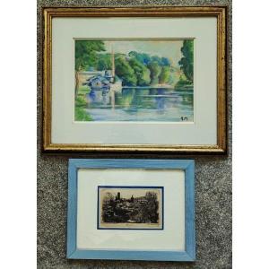 Henriette Marty (1902-1996) Bords De Vienne Limoges + Charles Jaffeux (1902-1941) Grasse.murols
