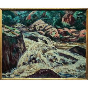 Eugène Alluaud ( 1866-1947 ) Crue sur la Sedelle. Sabbagh, Crozant, Guillaumin, Limoges, Detroy