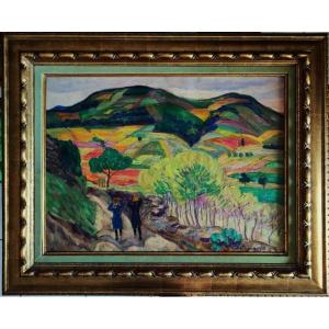 Léon Detroy (1859-1955) Automne à Collioure 1917/1920. Ecole de Crozant, Guillaumin Valtat Agay