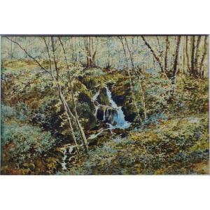 Julien Garnier (1859–?) Stream In The Woods ~1900 Creuse, Sarthe. Crozant School, Jeannot