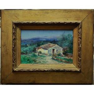 Pierre Ernest Ballue (1855–1928), Bay Of Antibes, 1892. Crozant School, Creuse, Mediterranean Sea