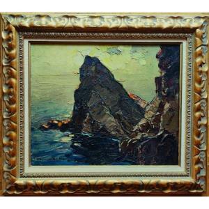 Laurent Mattio (1892-1965) Côte rocheuse dans le Var. Ecole Provençale, Toulon, Pastour, Vidal.