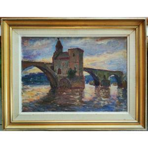 Henri Coutant (1868–1935) The Bridge At Avignon. School Of Crozant, La Châtre, Maillaud, Nigond, Rue