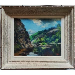 Gaston Thiery (1922–2013) La Creuse au confluent, Fresselines ~1955. Ecole de Crozant, Detroy