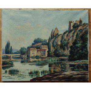 Gaston Aubert (XIXème-XXème) Angles sur l'Anglin, Vienne, Creuse, Berry, Gartempe, Crozant.....