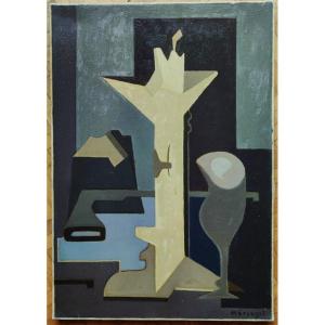 Charles MERANGEL (1908-1993) Nature morte cubiste 1950. Ecole de Paris Pouyaud Gleizes. Cinéma