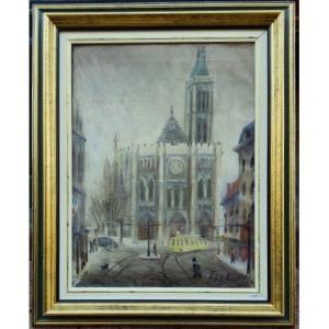 Elie Lascaux (1888-1969) La basilique de Saint-Denis ~1922. Naïf, Limoges, Kahnweiler, Leiris