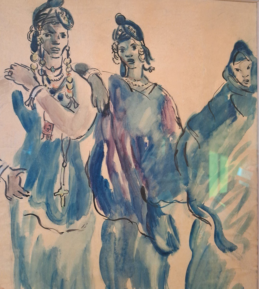 Femme De Oualata Encre Sur Calque De Monique Cras -photo-3