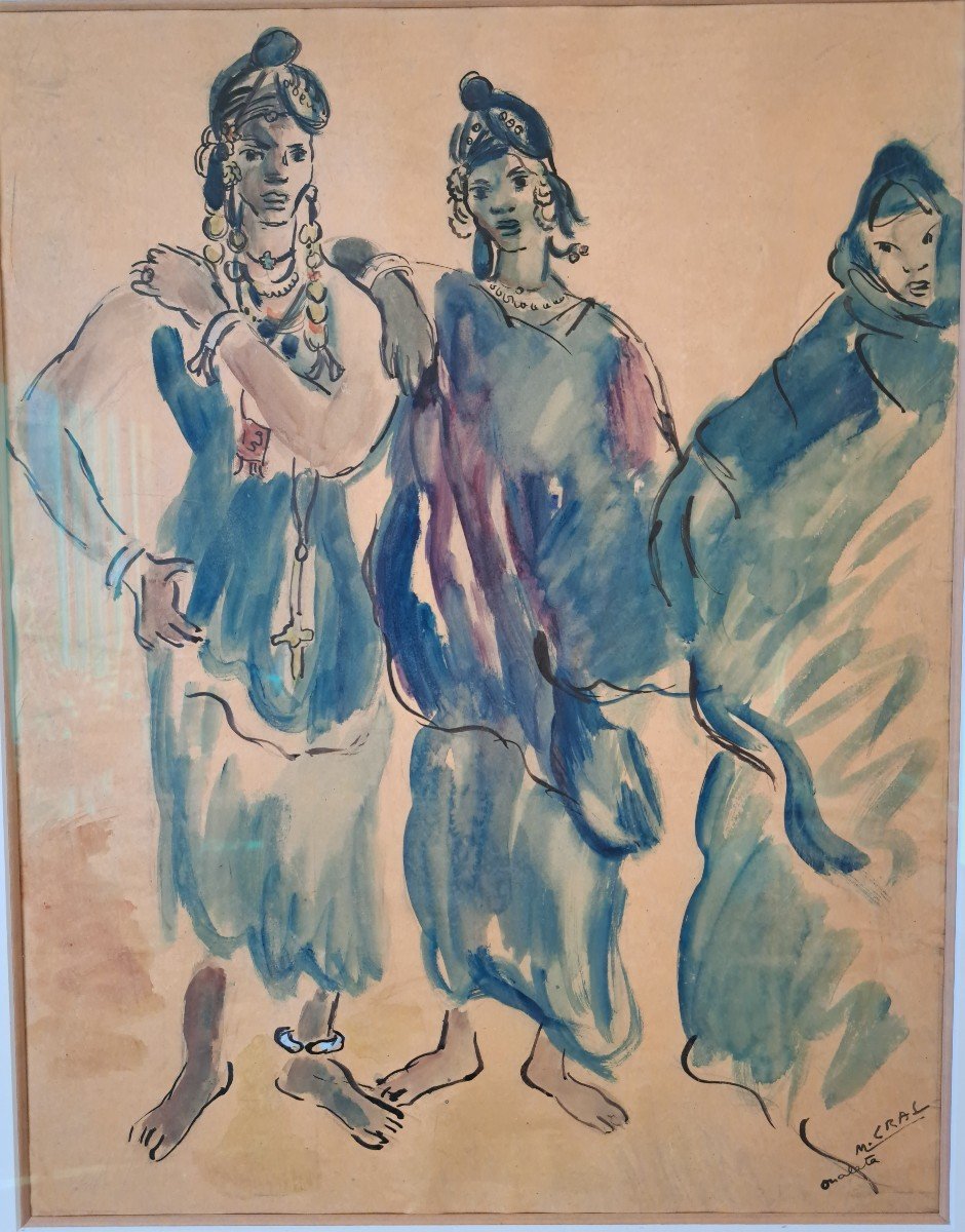 Femme De Oualata Encre Sur Calque De Monique Cras -photo-4