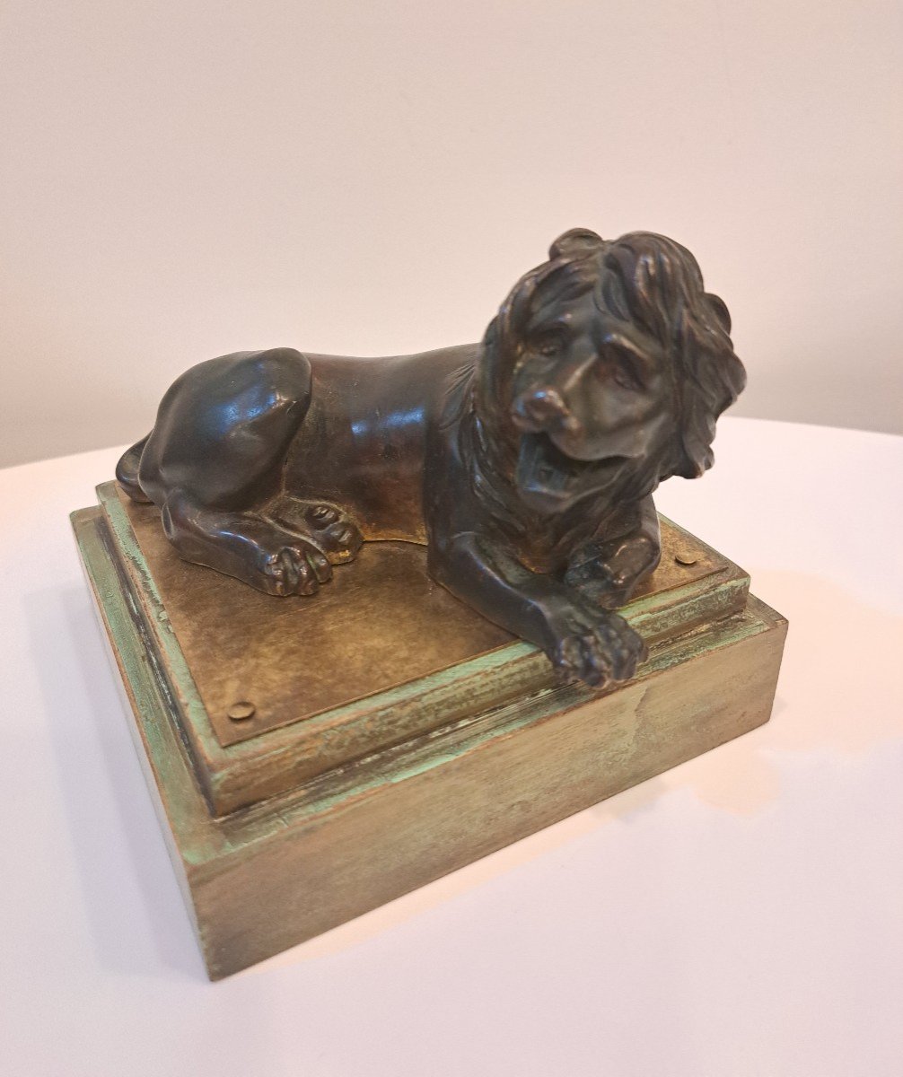 Bronze Animalier Lion Couché 