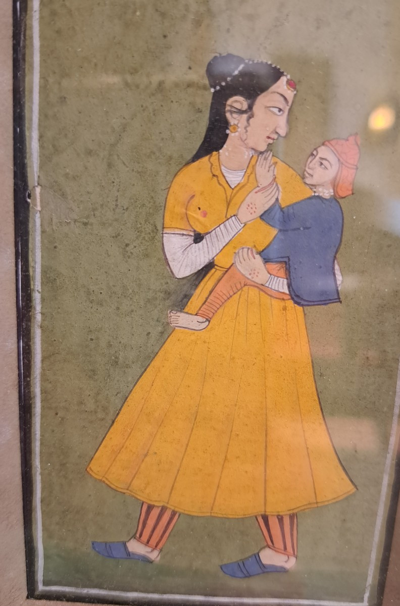 Indian Miniature Woman And Child -photo-4