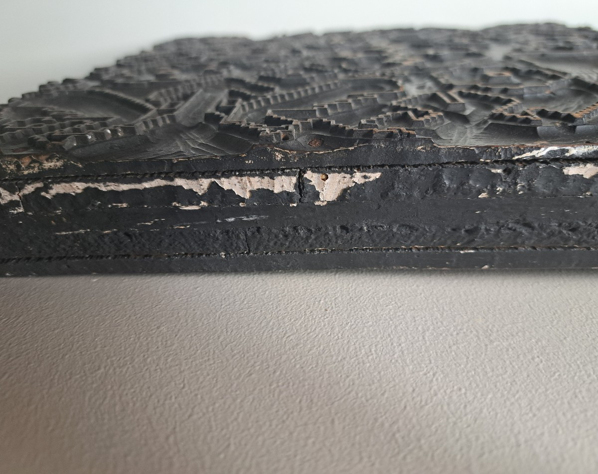 Set Of Two 19th Century Textile Printing Plates-photo-3
