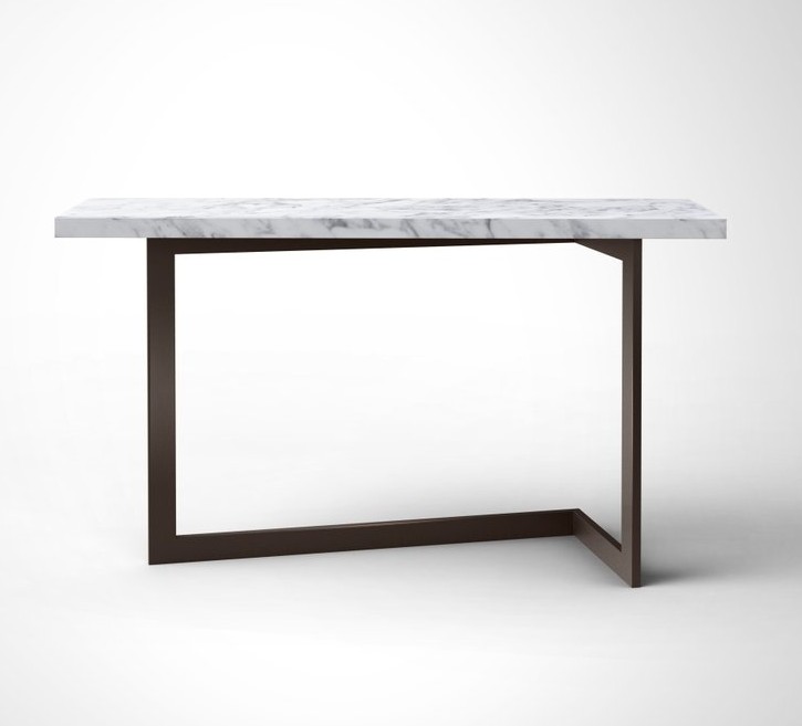 console moderne en marbre et acier