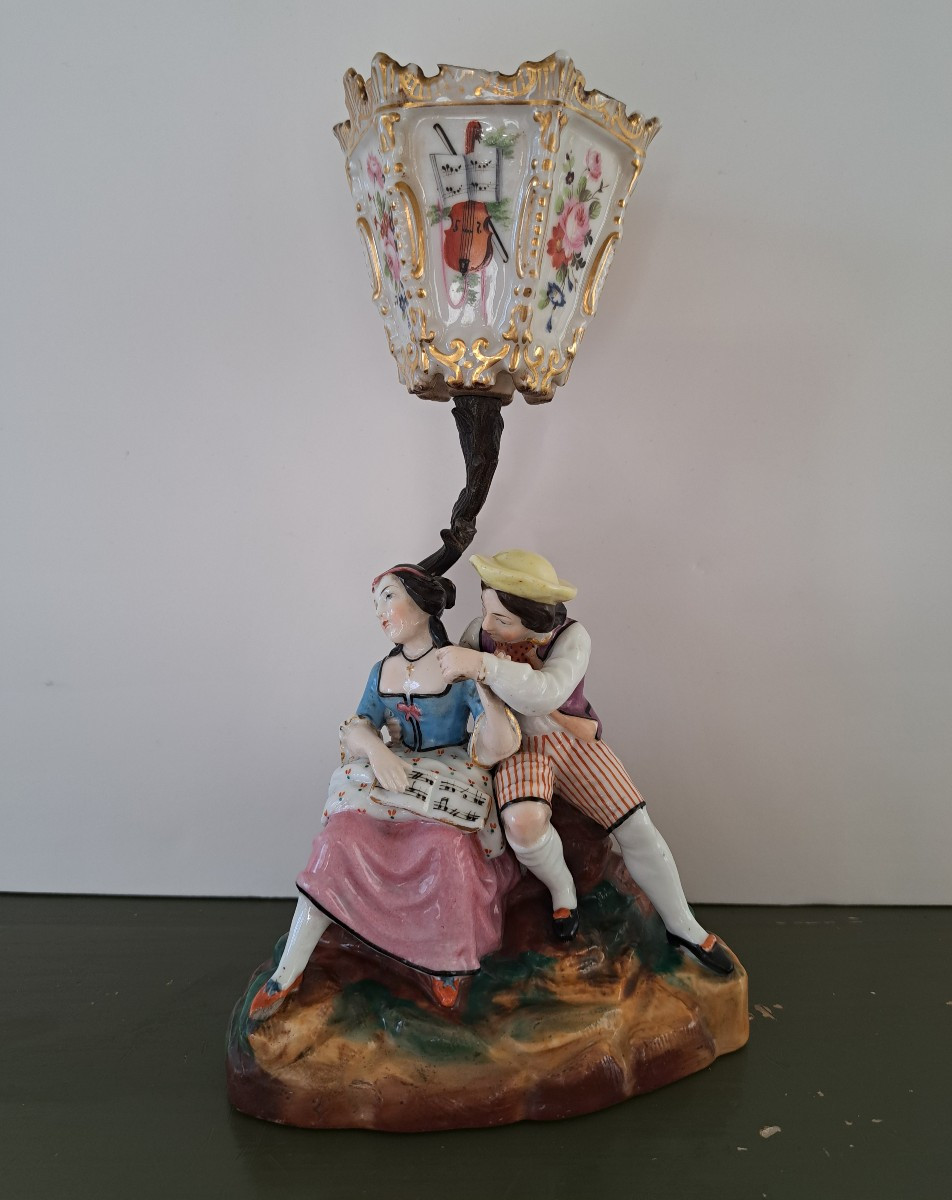 Paris Porcelain Couple Under A Lantern