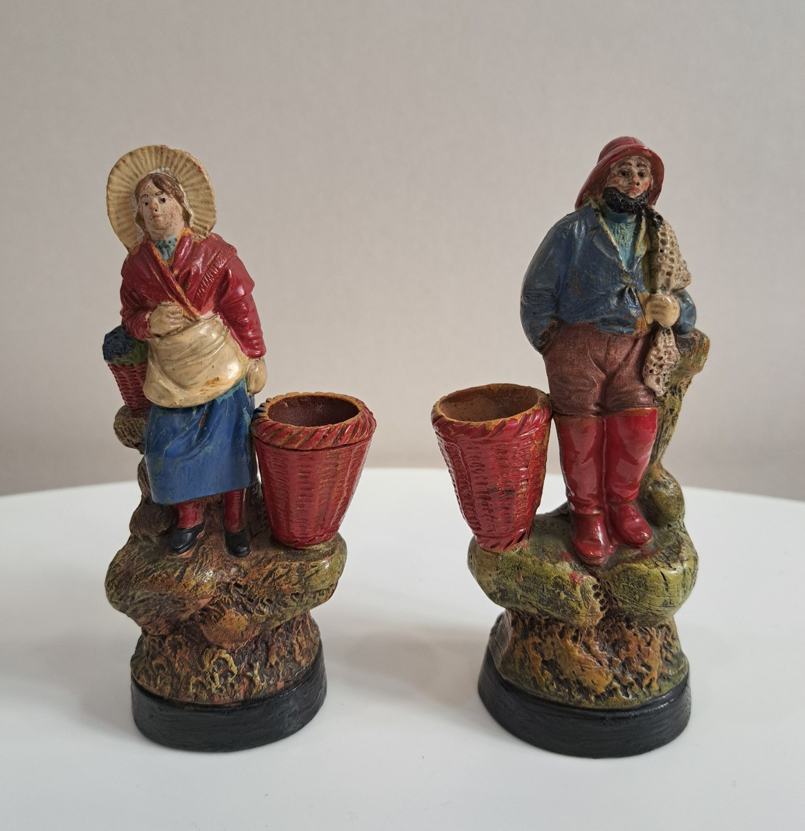 Terracotta Fishing Couple Moynet Mabilat